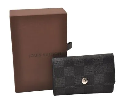 Authentic Louis Vuitton Damier Graphite Multicles 6 Key Case M62662 LV Box 8610H • $3.25