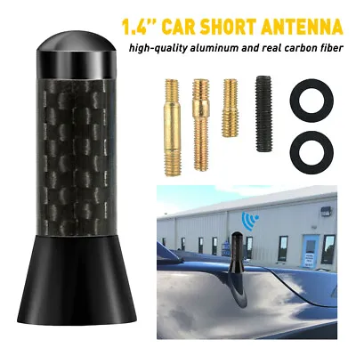 $8.99 • Buy 1.4  Car Antenna Carbon Fiber Black Radio Short AM FM Antena Kit Stubby W/ Screw