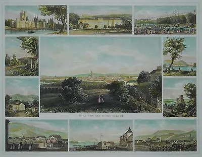 Vienna From The High Warthe - Rare Souvenir Sheet With 11 Views - 1854 • $318.49