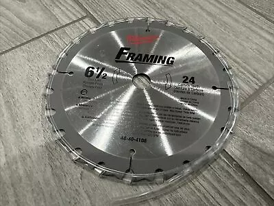 Milwaukee 48-40-4108 6-1/2  X 24 Tooth Thin Kerf Framing Saw Blade SAVE BUY MORE • $9.99