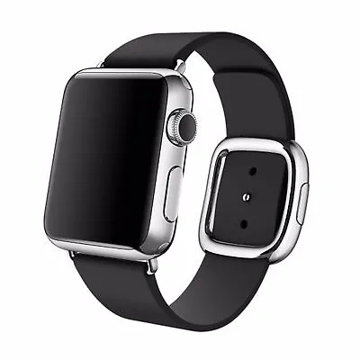 $23.19 • Buy Apple Watch Series 7/6/5/4/3/2/1 Band Modern Buckle Genuine Leather Watch Strap