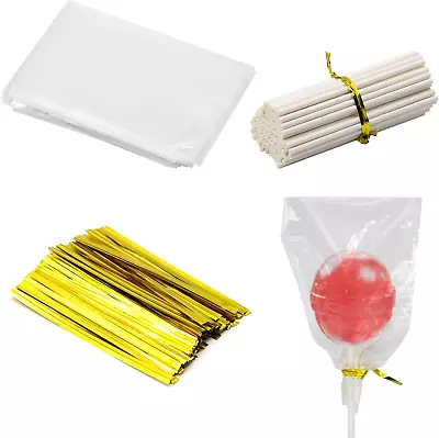 Cake Pop Kit Cake Pop Sticks And Wrappers Including Paper Lollipop Sticks Clear • $17.99