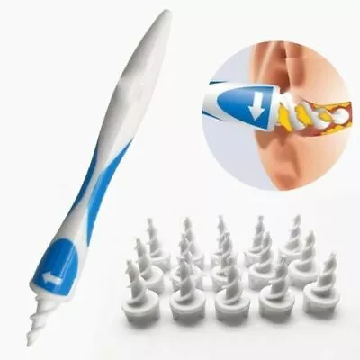 Ear Cleaner Ear Wax Removal Remover Cleaning Tool Kit Spiral Tip Picker Q-Grips • £4.97
