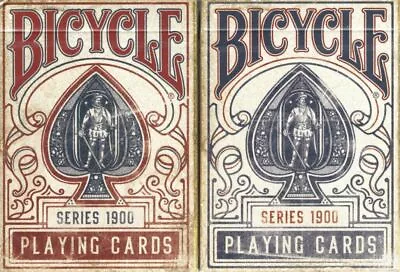 £19.99 • Buy 2 Deck Set Bicycle 1900 Playing Cards Red & Blue Marked Poker Magic Ellusionist 