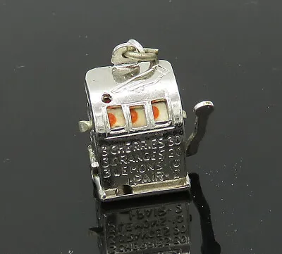 $39.25 • Buy 925 Sterling Silver - Vintage Slot Machine Souvenir Pendant (SPINS) - PT17195