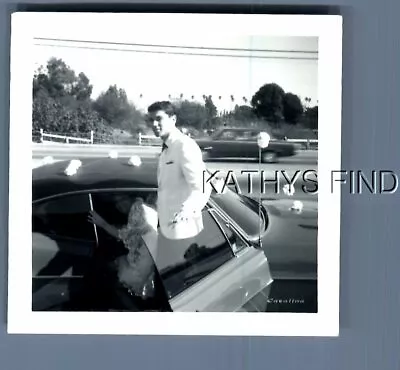 Found B&w Photo U_8800 Man Posed By Car With Door Open • $3.98