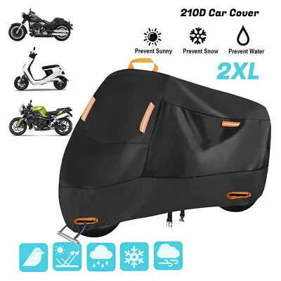 XXL Motorcycle Cover Waterproof Heavy Duty For Winter Outside Storage Snow Rain • $20.99