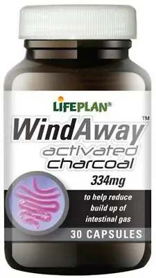 WindAway Activated Charcoal 30 Capsules (Lifeplan) • £7.88