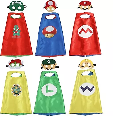 Super Mario Luigi Wario Yoshi Toad Cape Masks Costume Cosplay Party Kids Gift • $9.99