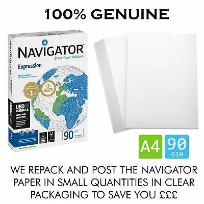 Navigator A4 White Paper 90gsm PREMIUM QUALITY WHITE COPY PRINTER LASER INKJET • £4.19