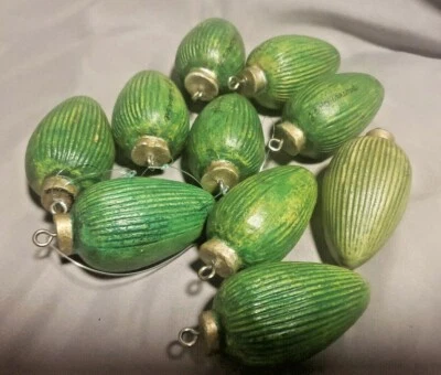 $11.98 • Buy Vaillancourt Chalkware Ornament Christmas Bulb Signed 1987 Retired Green
