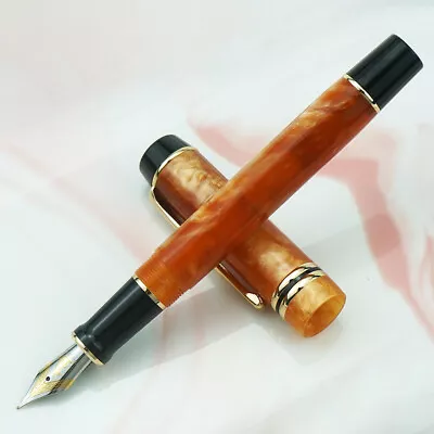 Kaigelu 316 Acrylic Fountain Pen Iridium EF/F/M Nib Beautiful Orange Pattern • $24.38