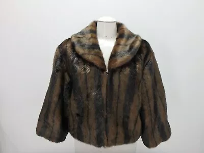 Kenneth Cole Mink Faux Fur Bolero/Shrug Jacket Medium Brown 41135 • $35