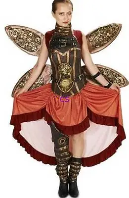 Womens Steampunk 8 Pc Victorian Deluxe 19th Century Halloween Costume-size M • $99