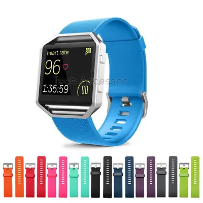 $7.58 • Buy For Fitbit Blaze Strap Replacement Band Metal Buckle Wristband Silicone Watch