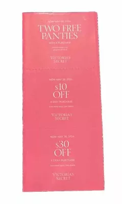 Victoria Secret Coupons 2 Panties With Purchase $10 Off $40 & $30 Off $100 • $11