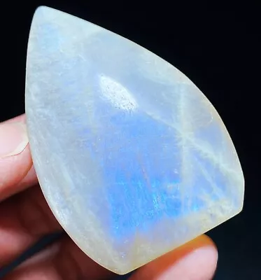 55g Natural Blue Flash Sable Moonstone Heart Point Reiki Gem Stone Healing • $3.55