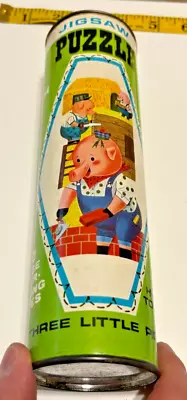 Vintage Three Little Pigs Jigsaw Puzzle 50 Pieces Toys In Orig Tube • $8.09