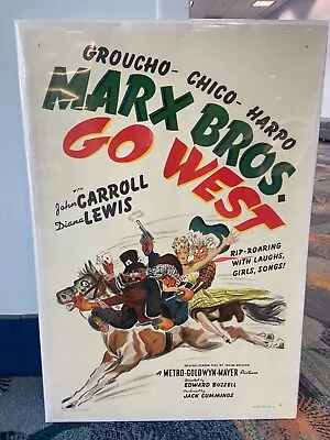 Rare Original 1940 Go West 1-sh Movie Poster On Linen Style C Marx Bros. Groucho • $10995