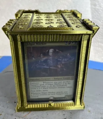 MTG Commander Deck Box W/ Window 100 Double Sleeved Card Gold & Black Collecta • $30