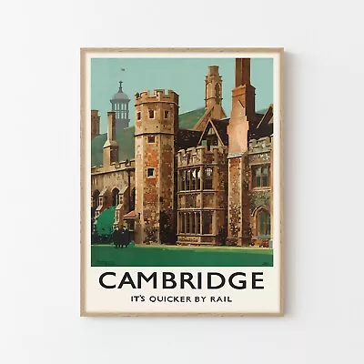 Cambridge Vintage Travel Poster Fine Art Print | Home Decor • £13.90
