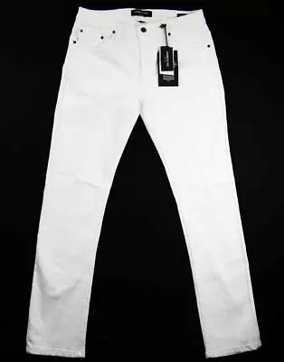 Kenneth Cole Mens White Jeans 32x32 Slim Fit Stretch Spots Pants Denim $69 NEW • $14.98