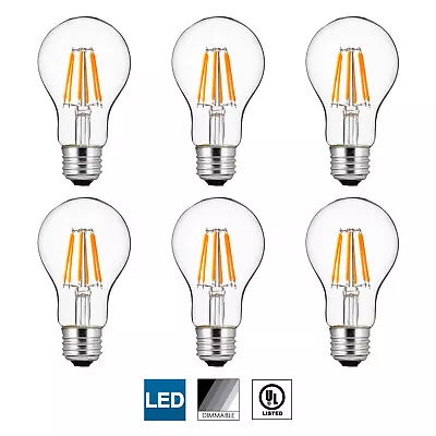 6-Pack Sunlite LED Edison-Style A19 Bulb 6 Watt Dimmable 2700K Warm White • $45.99