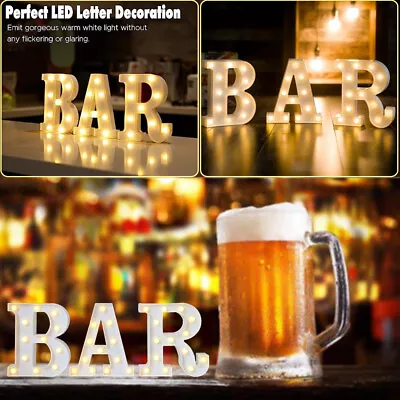 Light Up LED Vintage Bar Letters With Lights – Lighted Bar Sign Lamp Night Light • $19.99