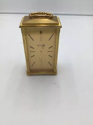 Jaeger Le Coultre 8 Day Brass Mantle Desk Carriage Clock W/ Red Side Not Runnin • $180.93