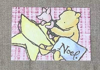 Michel & Co Classic Pooh Piglet Star Noel Christmas Card Old Fashioned Look • $5