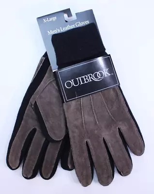 NEW Outbrook Men's Leather Gloves Solid Brown Winter Thinsulate Lined XL Classic • $23.99