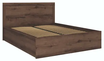 King Size Bedframe Euro 160cm Lift Up Slat Ottoman Storage Dark Oak Effect Balin • £774.95