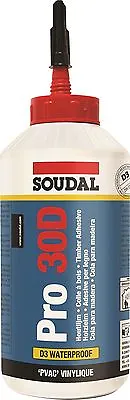 £7.50 • Buy Pro 30d Soudal Waterproof Wood Glue Adhesive 750ml Fast Dry Pva Heat Resistant