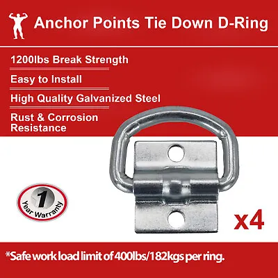 $18 • Buy Heavy Duty Tie Down D Ring Lashing Ring Anchor Point Trailer Mount Truck UTE 4PC