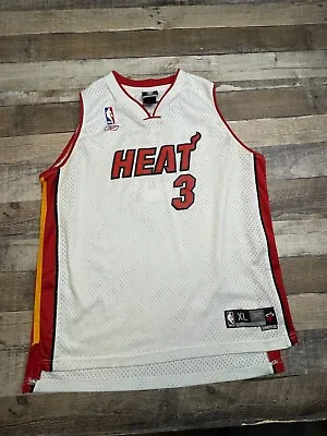 Adidas Boys XL Dwyane Wade Miami Heat White Swingman NBA Sewn Logos • $27.99