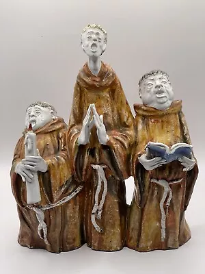 Vtg Italy Pottery 3 Singing Monks Figure Statue #2318 Made In Italy • $69.99