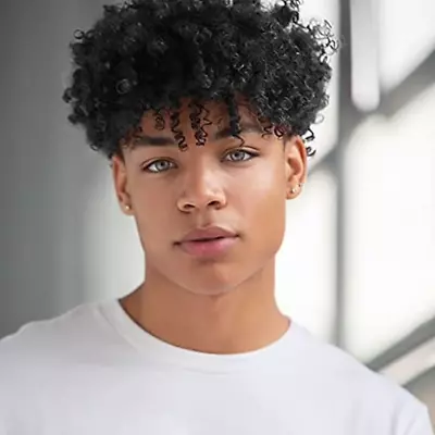 Short Curly Afro Wig For Men Black Short Kinky Synthetic Wig Halloween Cosplay C • $29.99