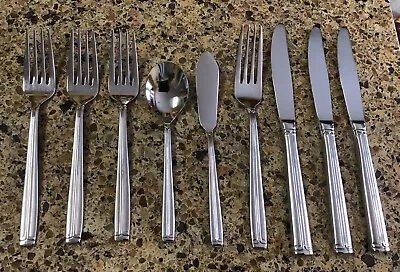 MIKASA Stainless MERIDIAN FROST ~ 9 Mixed Pieces ~ Flatware Satin & Glossy • $44.99