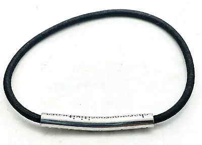 Positivity Bracelet Silver Tone Black Expandable Cord Share Your Positivity • $14.99