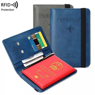 $15.69 • Buy PU Leather Travel Passport Wallet Holder RFID Blocking ID Card Case Cover Hot
