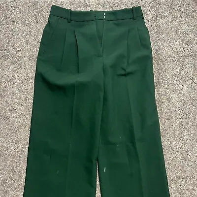 $14.25 • Buy Zara Pants Women S Green Button Zipper Pocket Casual Dark Academia