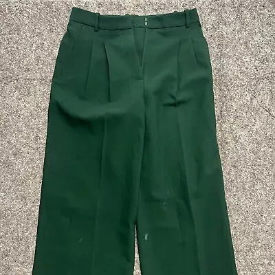 $14.25 • Buy Zara Pants Women S Green Button Zipper Pocket Casual Dark Academia