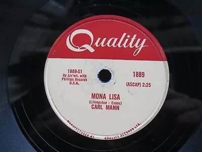 Carl Mann 78 Rpm Mona Lisa / A Foolish One 1959 • $126.33