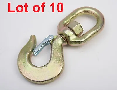 10x Swivel Eye Hook G70 W Latch 5/8  Alloy Steel 2 Or 3Ton Hoist Lifting Rigging • £94.92