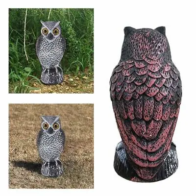 Owl Decoys To Scare Birds Away Fake Tree Owl Statue Plastic Scarecrow ✨ • £9.56