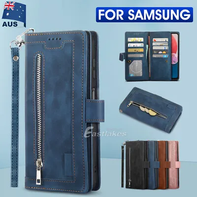 For Samsung Galaxy A04s A13 A23 A33 S22 Case Zipper Leather Wallet Stand Cover • $16.95