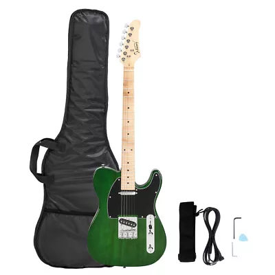 Solid Single Single Pickup Maple Fingerboard Green Black Guard Electric Guitar  • $67.62
