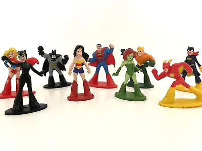 Lot Of 9 DC Comics Mini PVC Action Figures 2”-S17 Cake/cupcake Toppers • $12