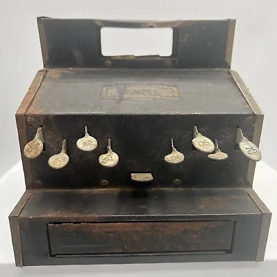 Vintage 1930s Earl Tin Metal Toy Cash Register Naylor Corp Chicago Working • $25.49