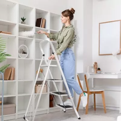 Outdoor 4 Step Ladder Folding Step Stool Safety Tall Step Ladder • $51.99